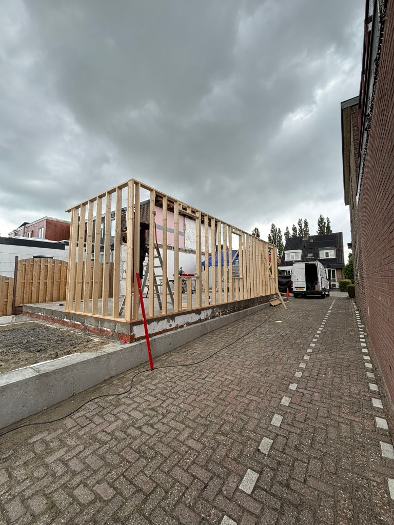 Houtskelet begane grond nieuwbouw woning Gouda