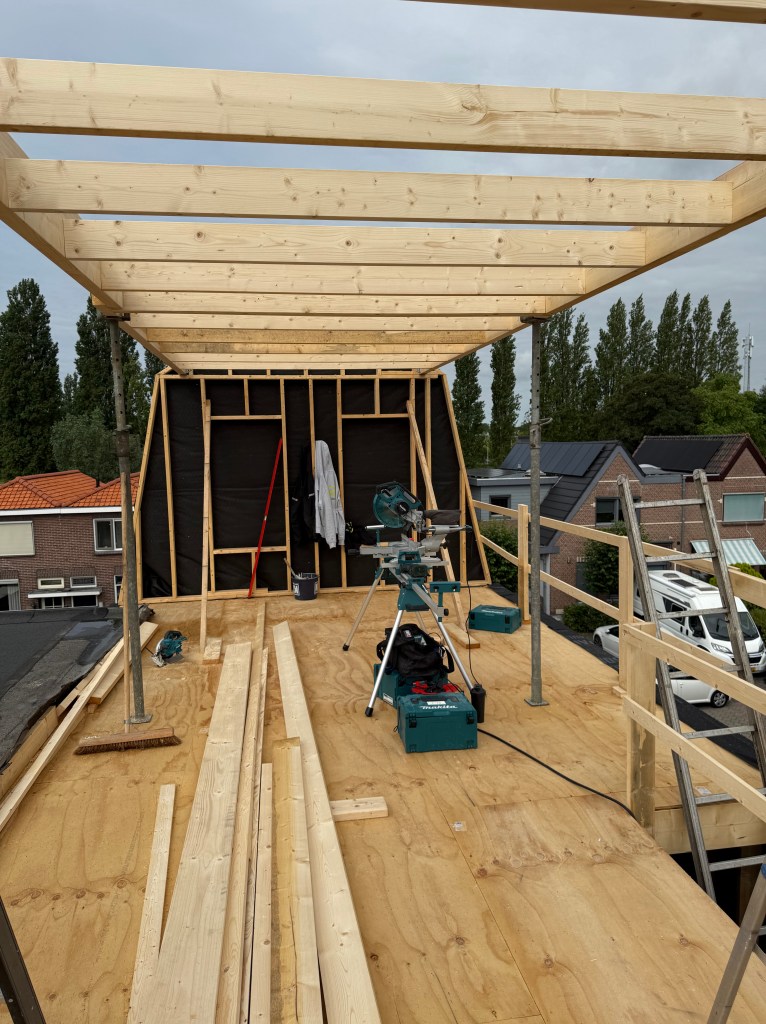 Opbouw dakconstructie tweede verdieping woning Gouda