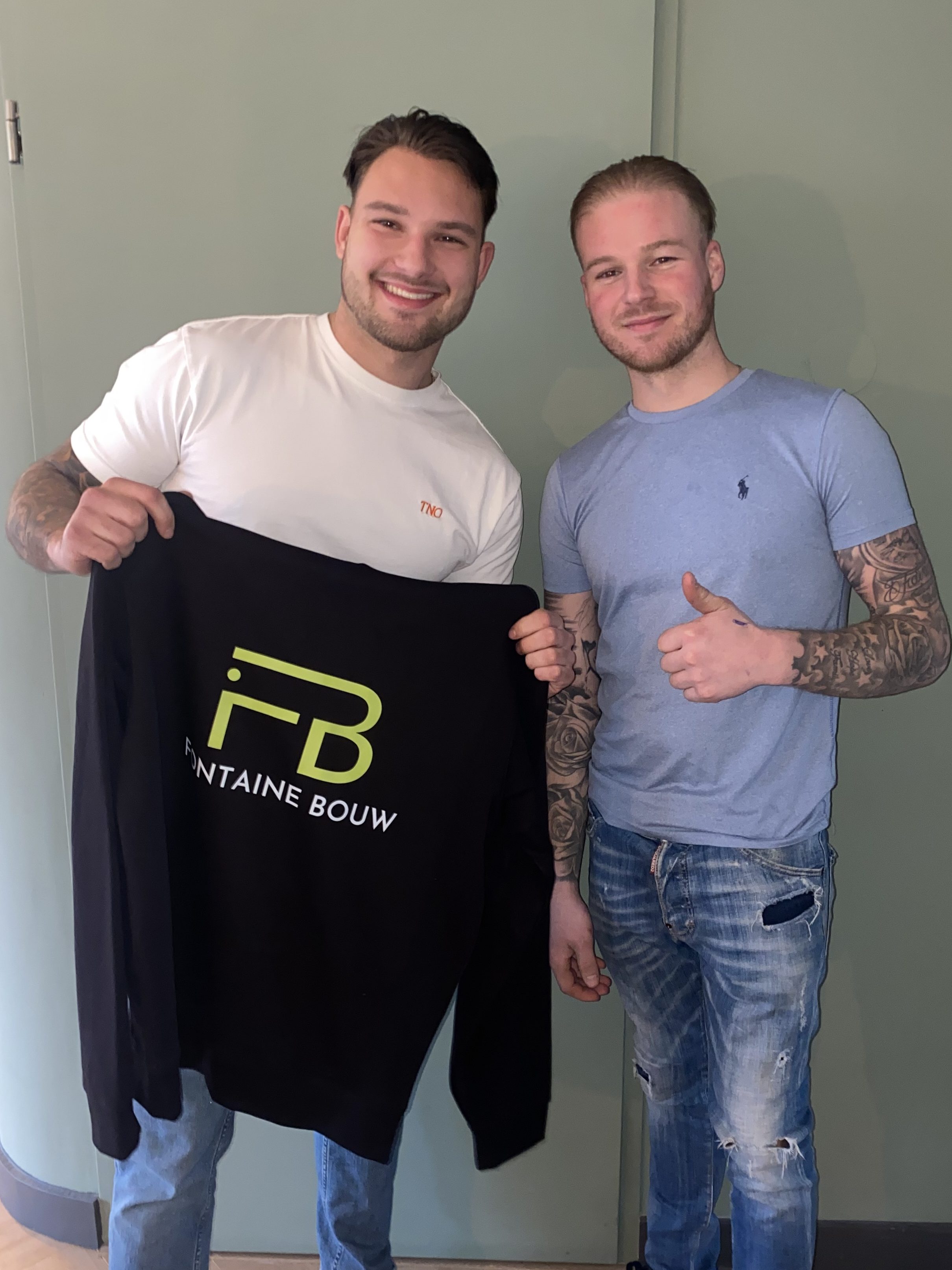 Pepijn Fontaine en Joachim timmerman bij Fontaine bouw